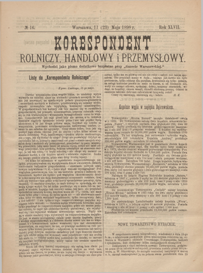 Korespondent Rolniczy Handlowy i Przemysłowy wychodzi jako pismo