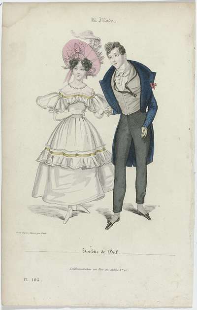 La Mode, 1830, Pl. 105 : Toilette de Bal | Trueb - Collections Europeana