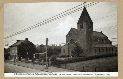 L Eglise Ste Marie A Chatelineau Corbeau De Style Roman Situee Sur La Chaussee De Chatelineau A Gilly Europeana