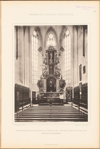 Dreifaltigkeitskirche, Ulm. (Aus: Denkmäler Deutscher Renaissance, hrsg. v. K.E.O. Fritsch, 4.Bd., 1891.)
