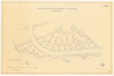 Kleingartenkolonie für den Wettbewerb der Reichsgartenschau in Stuttgart (Hollweg, Weltmann)