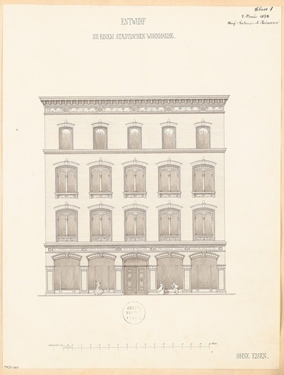 Städtisches Wohnhaus. Monatskonkurrenz November 1872