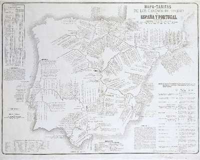 Carta indicando el estado de los caminos de hierro de España en 1º de Febrero de 1867... [Material cartográfico]España. Ferrocarriles. 1867
