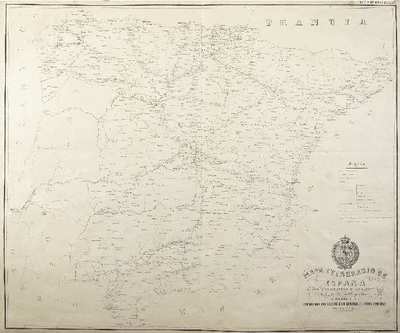 Mapa itinerario de España con espresión del Estado de las carreteras y lineas electro-telegraficas en Diciembre de 1855 [Material cartográfico]España. Carreteras. (1857) (1855)España. Telégrafos. (1857) (1855)