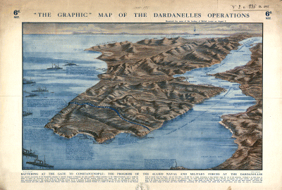 "The Graphic" Map of the Dardanelles operations