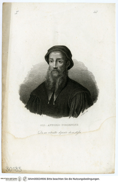 Pordenone, Giovanni Antonio de Lodesanis, Porträt, nach einem Selbstbildnis