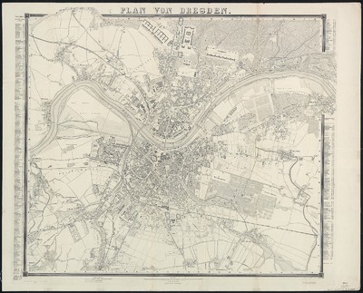 Plan von Dresden, 1:11 000, Stich, 1878