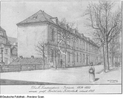 Das K. Kunstakademiegebäude 1814-1893 in Dresden