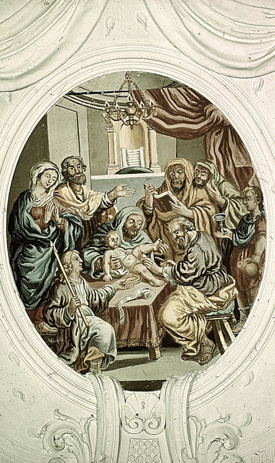 Deckenbild im Langhaus: Beschneidung Christi