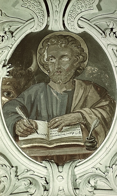 Deckenbild im Langhaus: Der Evangelist Lukas