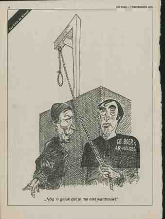 Caricature print Hans A de Boer, Dries van Agt