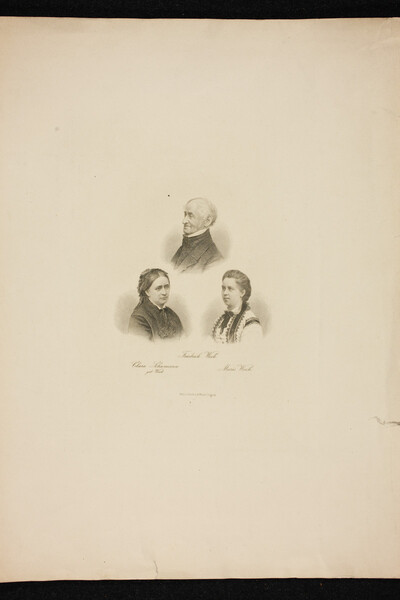 Portrait of Clara Schumann, Friedrich Wieck and Marie Wieck