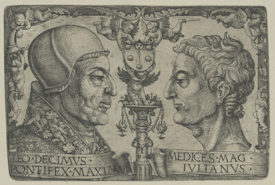 Double image of Leo Decimv and Medices Ivlianv