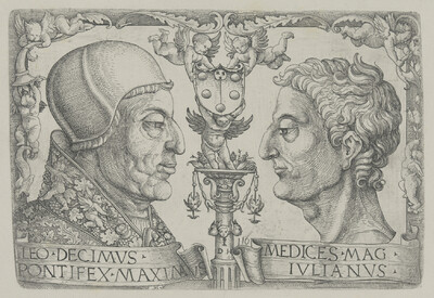 Double image of Leo Decimv and Medices Ivlianv