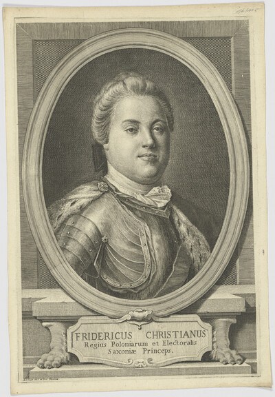 Portrait of Fridericus Christianus Regius Poloniarum et Electoralis Saxoniae Princeps