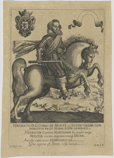Portrait of Henricus Comes de Monte etc., totius Geldr. Gub.
