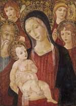 Madonna met kind, heiligen en engelen