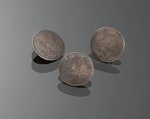 Set van 3 zilveren knopen met bloemmotief, Noord-Holland