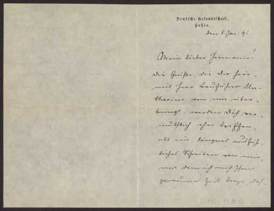 Schreiben an Dr. Hermann Gies, Konstantinopel (Brief)