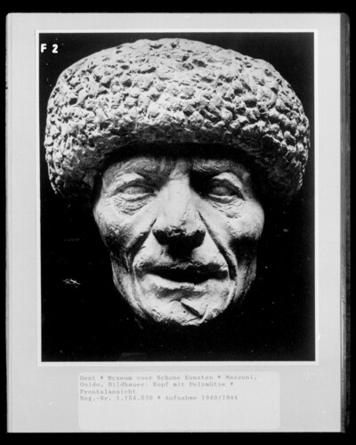 Head with fur cap