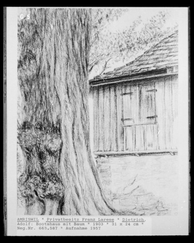Boat house with tree