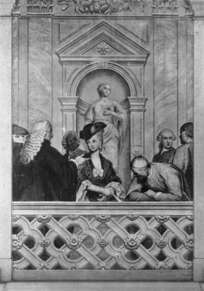 Fresken mit Figuren in fingierter Architektur