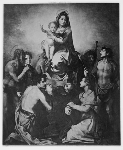 Throne Madonna, venerated by six saints
