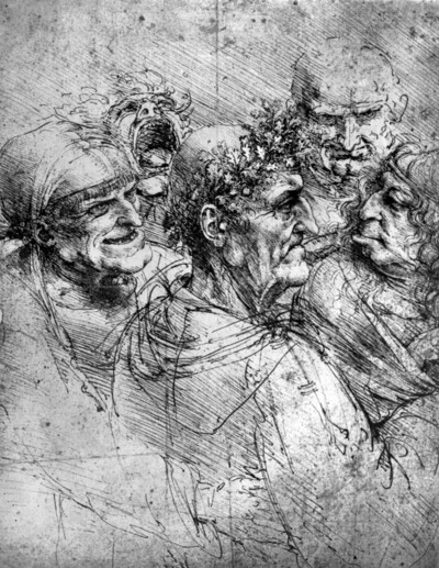 Five caricatures, study