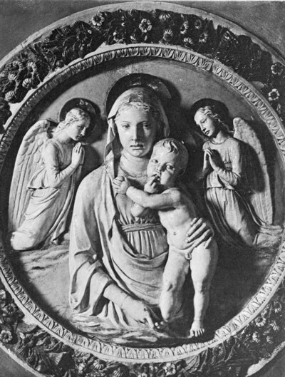 Madonna with worshiping angels