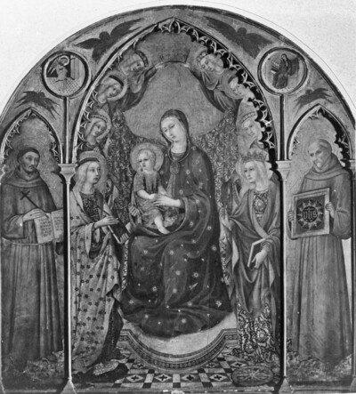 Madonna with child between saints