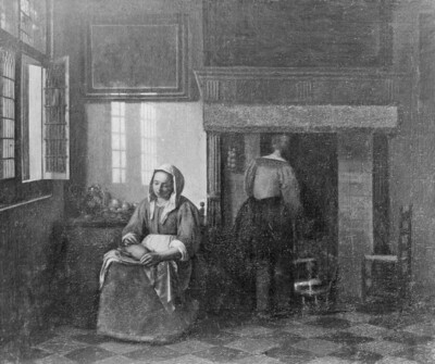 Interior with drop-off woman