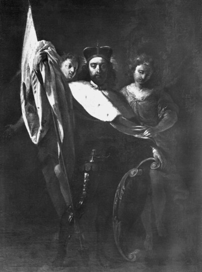 Saint Wenceslas framed by two angels