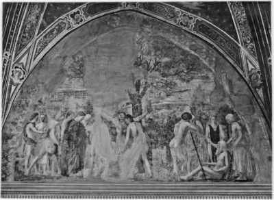 Kapellenausmalung — Szenen der Kreuzlegende — Pflanzung des Kreuzesbaums auf Adams Grab