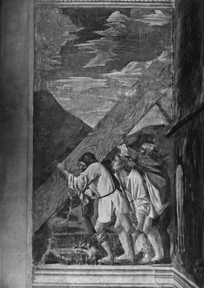Kapellenausmalung — Szenen der Kreuzlegende — Transport des Holzes