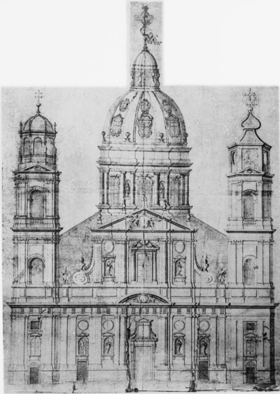 Theatinerkirche St. Kajetan, Fassadenaufriss