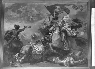 Gemäldezyklus zur Geschichte der Wittelsbacher: Sieg Herzog Ludwigs des Reichen bei Gingen im Jahre 1462