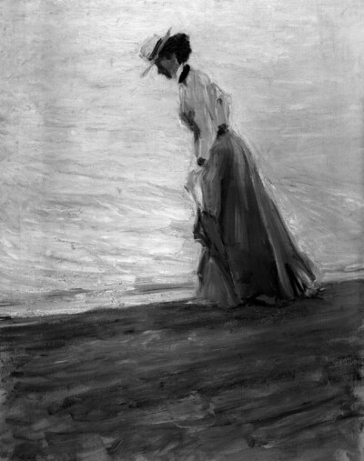 Lady on the sea shore
