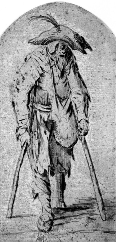 Dressing stem with crutches and wide looped hat