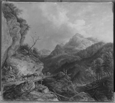 Mountain landscape with livestock