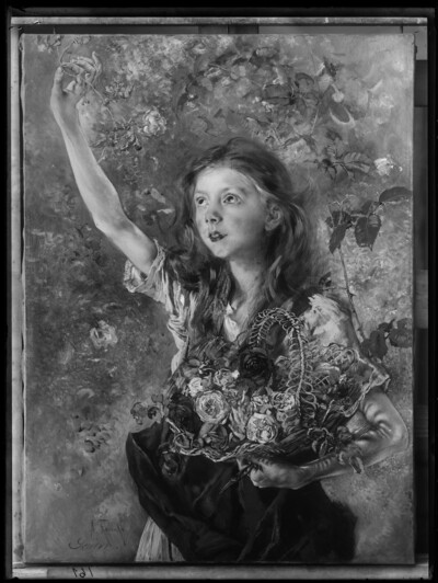 Rose picking girl