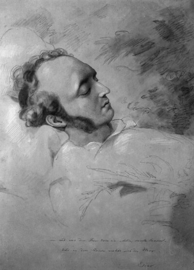 Death Portrait Felix Mendelssohn-Bartholdy on the Dead Bed
