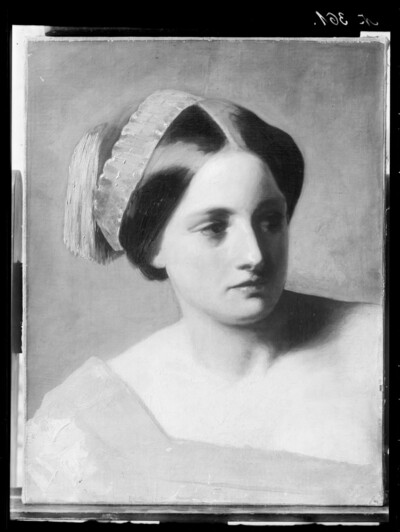 Study head of a girl with red fez
