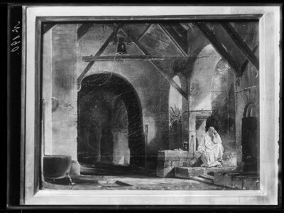 Monastery with resting monk