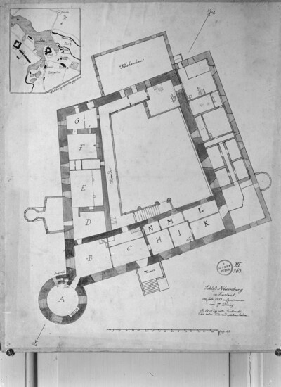 Grundriss des 1. Stockwerks von Schloss Neuenburg