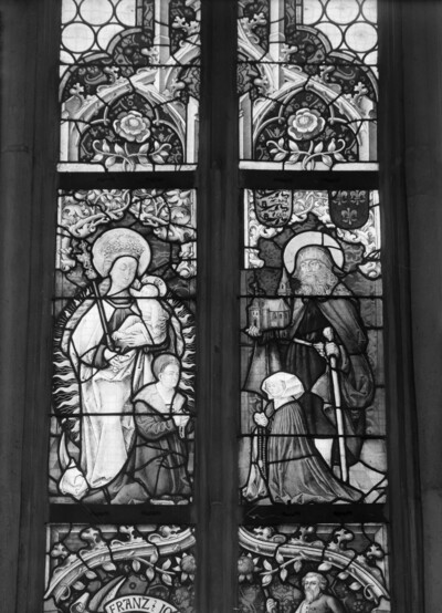 Ray wreath madonna and Saint Sebald with the donor couple Sebald and Margareta Schreyer