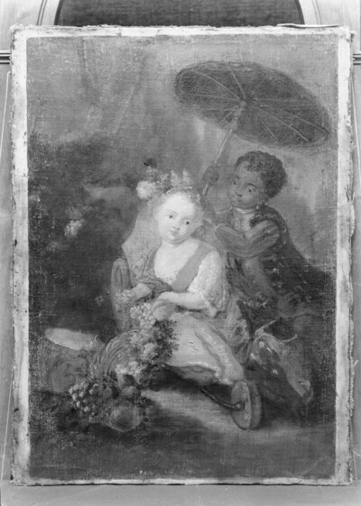 Prince Friedrich Wilhelm (1710-1711), son of King Friedrich Wilhelm’s 1st, in a cart, accompanied by a cart