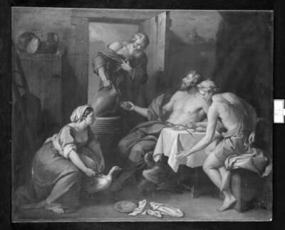 Jupiter and Mercury as guests at Philemon and Baucis
