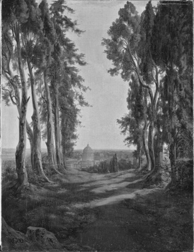 Rom mit Blick von den Vatikanischen Gärten auf Sankt Peter und die Stadt