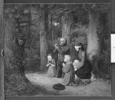 Walking peasant family