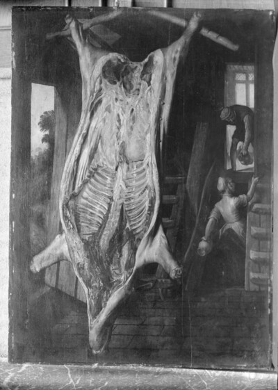 A pig slaughtered